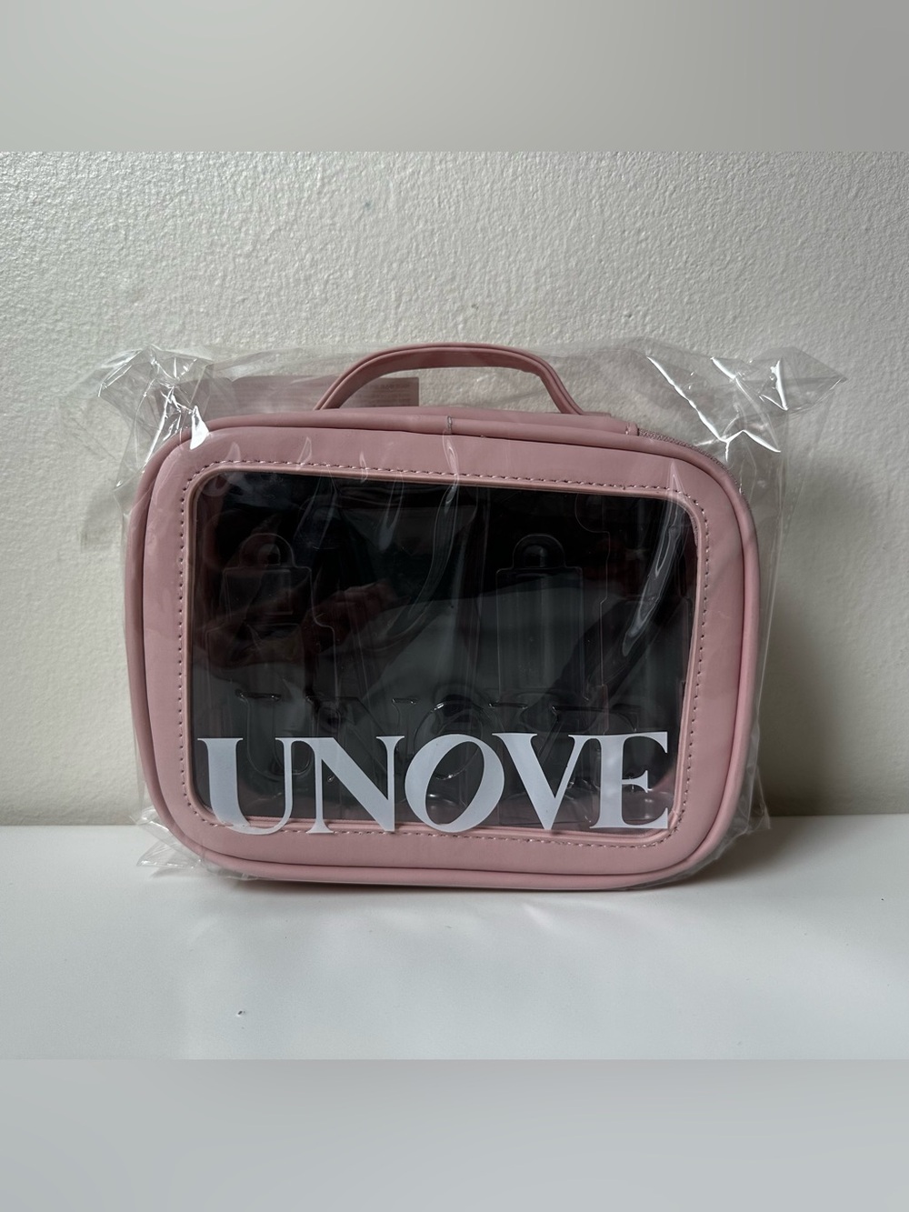 UNOVE Pink Clear Toiletry Bag